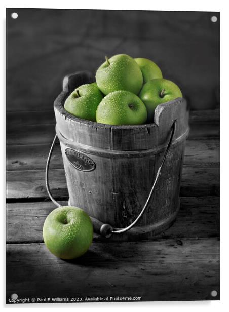 Delicious Apples Fresh Picked green Granny Smith apples in a Woo Acrylic by Paul E Williams