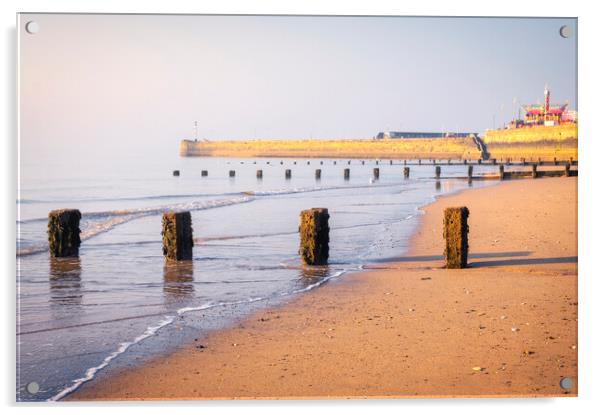 Tranquil Bridlington Beach Acrylic by Tim Hill