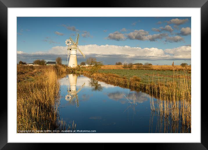 Thurne Mill Framed Mounted Print by Derek Griffin