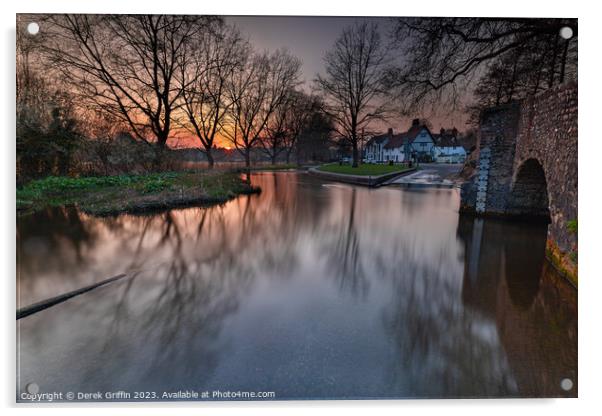 Eynsford sunset Acrylic by Derek Griffin