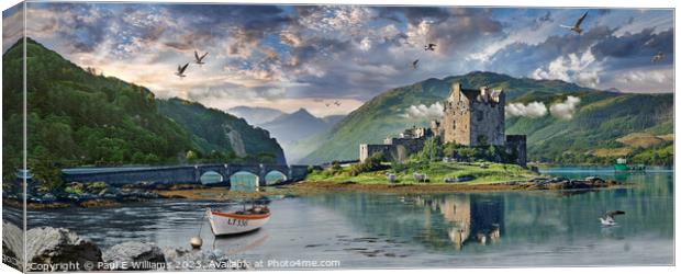 Photo of the Beautiful Enigmantic Eilean Donan Castle  Canvas Print by Paul E Williams