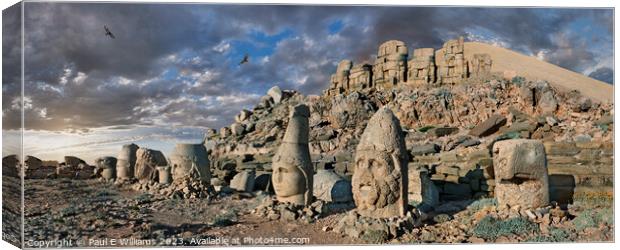 Photos of the Statues of Mount Nemrut  Spectacular Mountain Top  Canvas Print by Paul E Williams