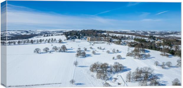 Wentworth Castle In The Snow Canvas Print by Apollo Aerial Photography