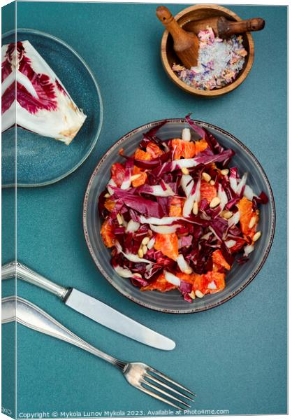 Salad with chicory and orange Canvas Print by Mykola Lunov Mykola