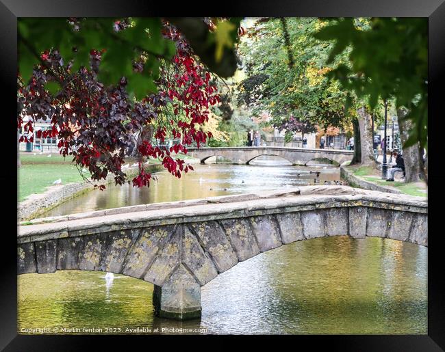 Bourton on the water Framed Print by Martin fenton