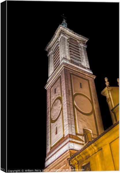 Steeple Outside Cathedral Nice France Canvas Print by William Perry