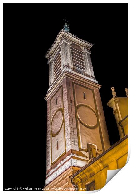 Steeple Outside Cathedral Nice France Print by William Perry