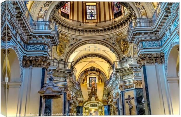 Basilica Altar Dome Cathedral Nice France Canvas Print by William Perry
