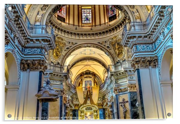 Basilica Altar Dome Cathedral Nice France Acrylic by William Perry