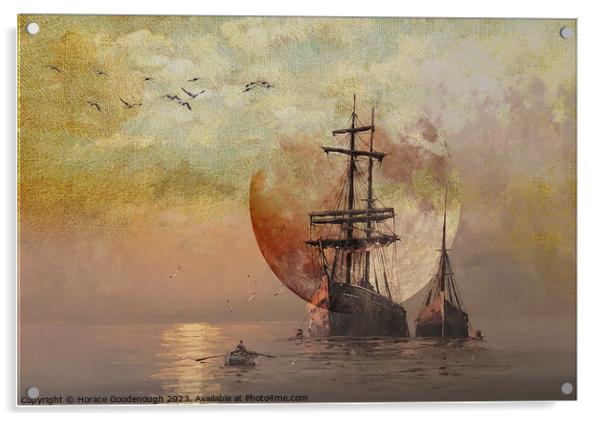 Sailing into the Sun Acrylic by Horace Goodenough