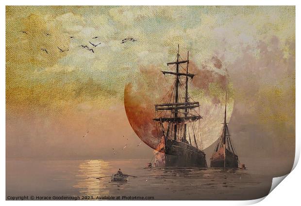 Sailing into the Sun Print by Horace Goodenough