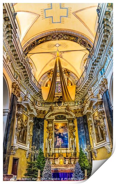 Basilica Altar Dome Cathedral Nice France Print by William Perry