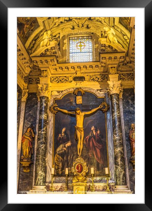Chapel Lady Seven Sorrows Crucifixion Painting Cathedral Nice Fr Framed Mounted Print by William Perry