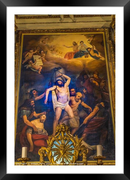 Four Saints Martyred Painting Cathedral Nice France Framed Mounted Print by William Perry