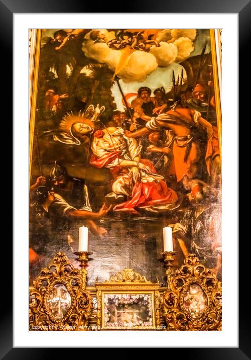 Saint Reparate Martyred Painting Cathedral Nice France Framed Mounted Print by William Perry