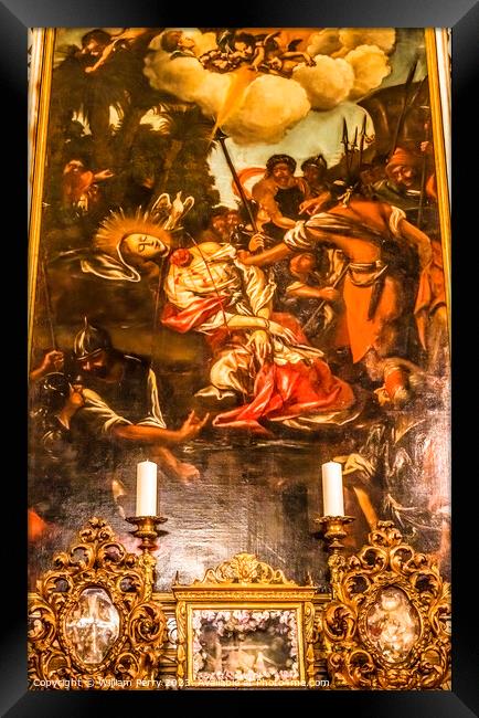 Saint Reparate Martyred Painting Cathedral Nice France Framed Print by William Perry