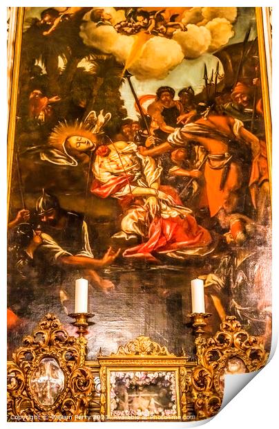 Saint Reparate Martyred Painting Cathedral Nice France Print by William Perry