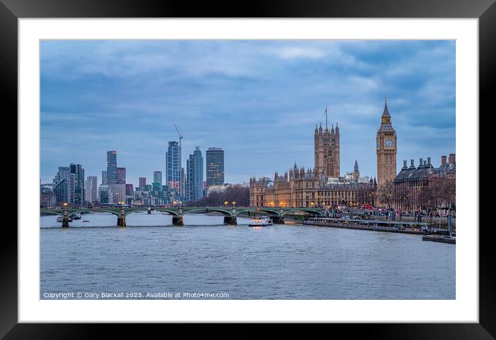 Westminster Bridge Framed Mounted Print by Gary Blackall