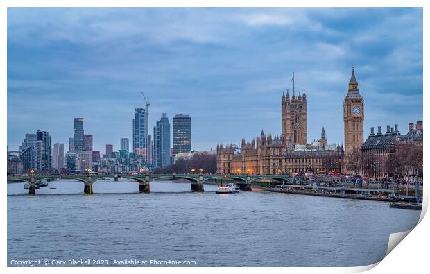 Westminster Bridge Print by Gary Blackall