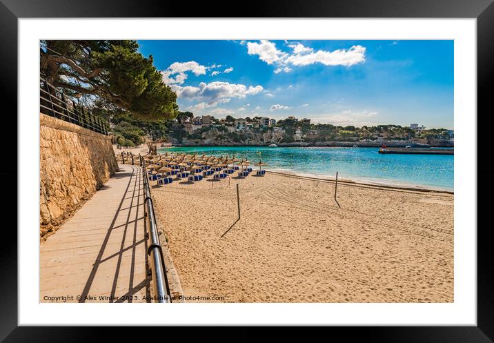 Beach in Porto Cristo on Mallorca Framed Mounted Print by Alex Winter