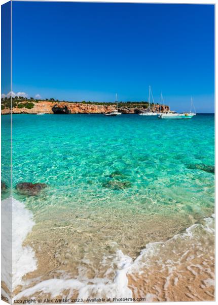 Cala Varques bay beach Mallorca island Canvas Print by Alex Winter