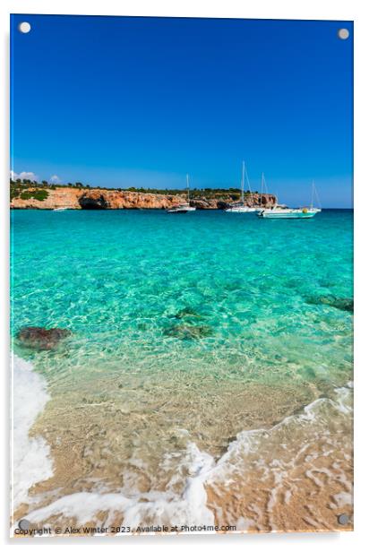 Cala Varques bay beach Mallorca island Acrylic by Alex Winter