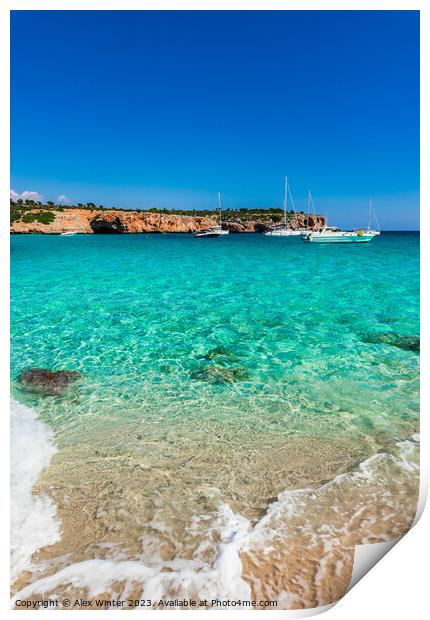 Cala Varques bay beach Mallorca island Print by Alex Winter