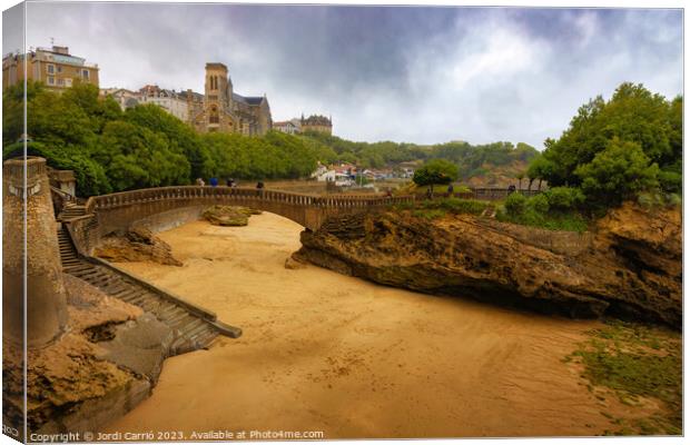 Low tide and rainy day in Biarritz, France - 3 - Color gradient  Canvas Print by Jordi Carrio