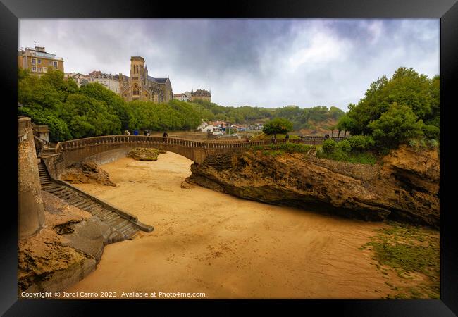 Low tide and rainy day in Biarritz, France - 3 - Color gradient  Framed Print by Jordi Carrio