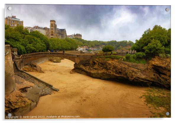 Low tide and rainy day in Biarritz, France - 3 - Color gradient  Acrylic by Jordi Carrio