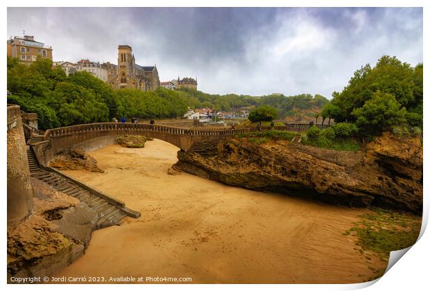 Low tide and rainy day in Biarritz, France - 3 - Color gradient  Print by Jordi Carrio
