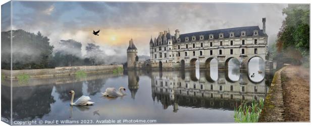 The Beautiful Iconic Chateau de Chenonceau spanning the river Cher  Canvas Print by Paul E Williams