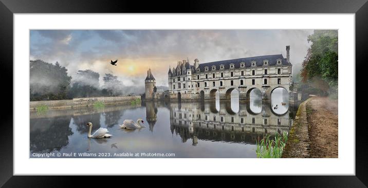 The Beautiful Iconic Chateau de Chenonceau spanning the river Cher  Framed Mounted Print by Paul E Williams