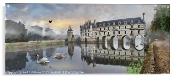 The Beautiful Iconic Chateau de Chenonceau spanning the river Cher  Acrylic by Paul E Williams