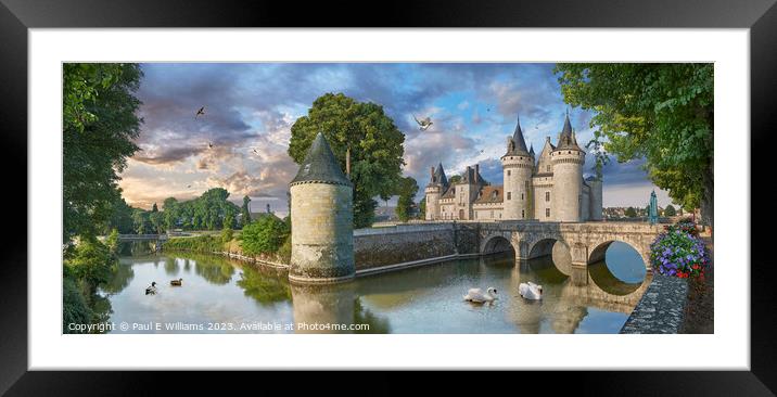The picturesque Loire Chateau de Sully-sur-Loire France in Sun Framed Mounted Print by Paul E Williams