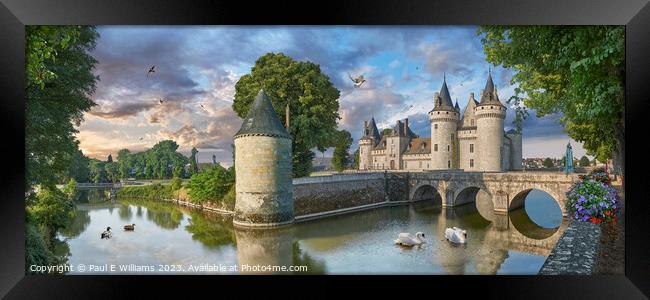 The picturesque Loire Chateau de Sully-sur-Loire France in Sun Framed Print by Paul E Williams