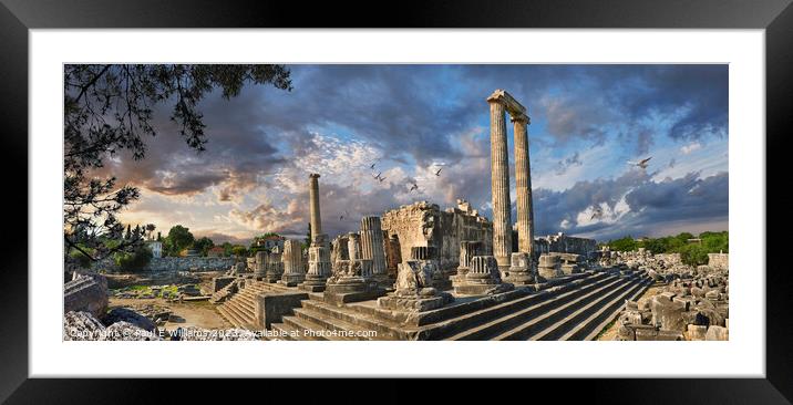 The Picturesque Ancient Greek ruins of Didyma Apollo Temple Framed Mounted Print by Paul E Williams