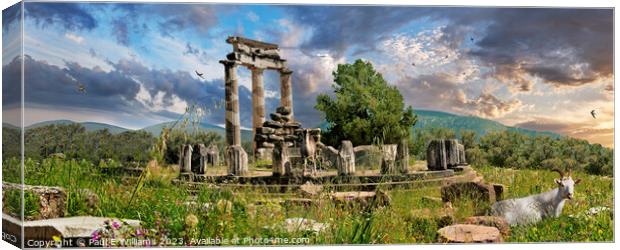 The Beautiful Ruins of the Ancient Greek Thols Temple of Delphi Canvas Print by Paul E Williams