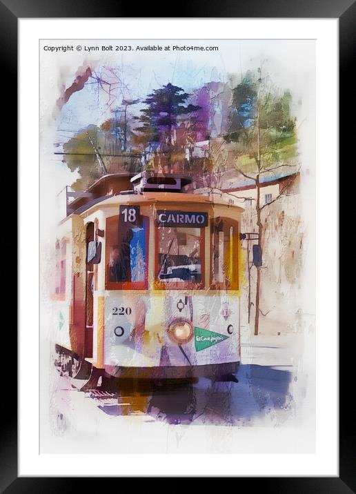 Porto Tram Framed Mounted Print by Lynn Bolt