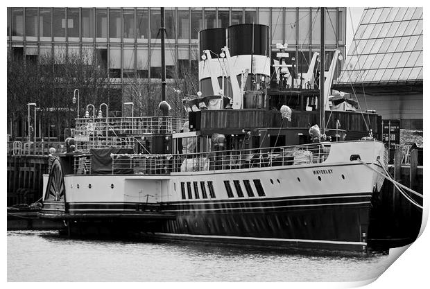 Paddle steamer Waverley, Glasgow Print by Allan Durward Photography