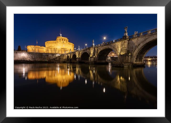 Bridge and castle Sant Angelo Framed Mounted Print by Paulo Rocha