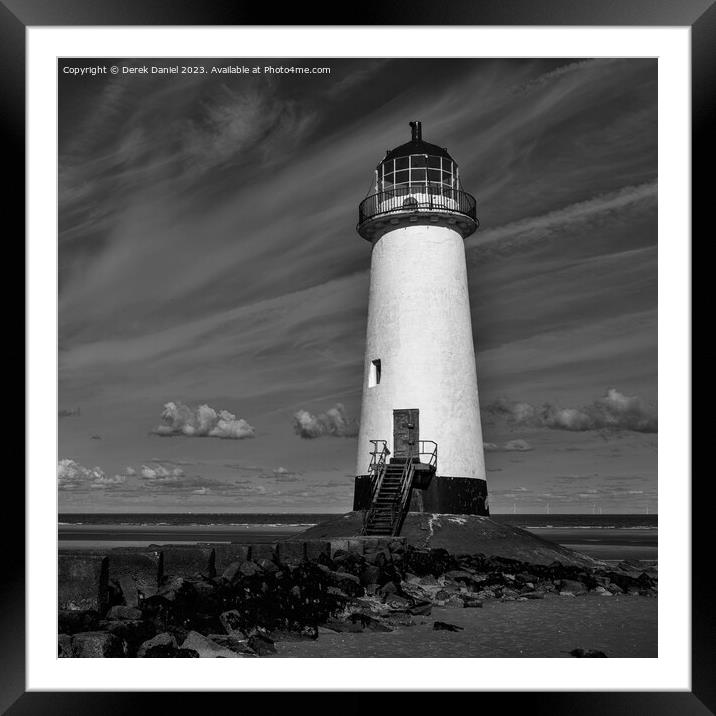  Point of Ayr Lighthouse Framed Mounted Print by Derek Daniel