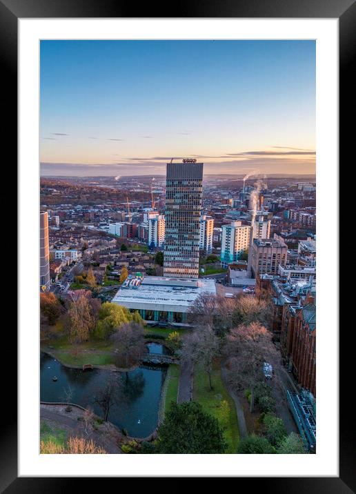 Sheffield Arts Tower Framed Mounted Print by Apollo Aerial Photography