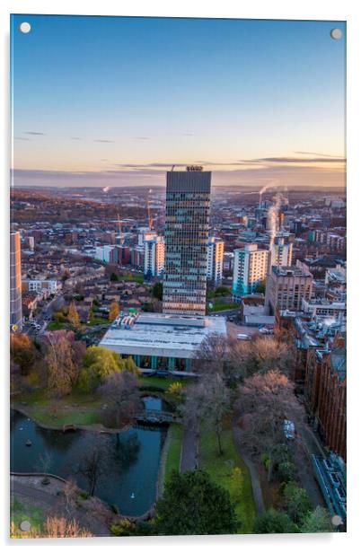 Sheffield Arts Tower Acrylic by Apollo Aerial Photography