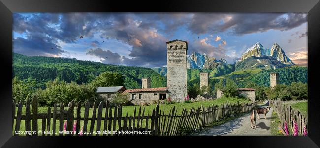 The Enigmatic High Caucasus Svan Tower Houses of Svaneti Framed Print by Paul E Williams