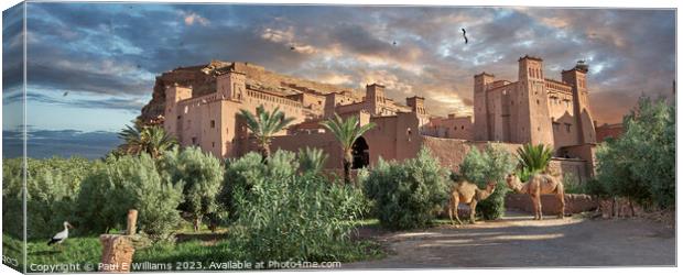 Enigmatic Beautiful Moorish Palaces & Walls of Ait Ben Haddou Canvas Print by Paul E Williams