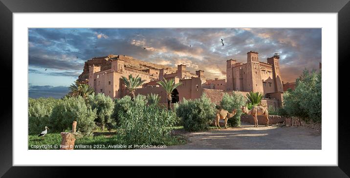 Enigmatic Beautiful Moorish Palaces & Walls of Ait Ben Haddou Framed Mounted Print by Paul E Williams