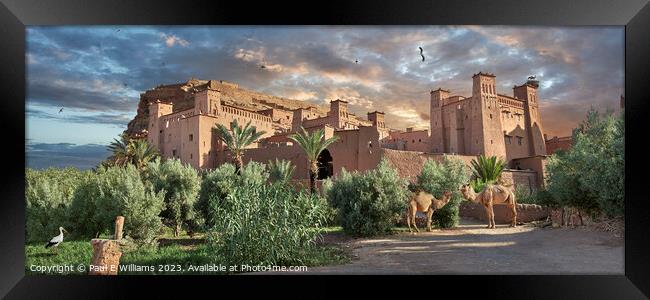 Enigmatic Beautiful Moorish Palaces & Walls of Ait Ben Haddou Framed Print by Paul E Williams