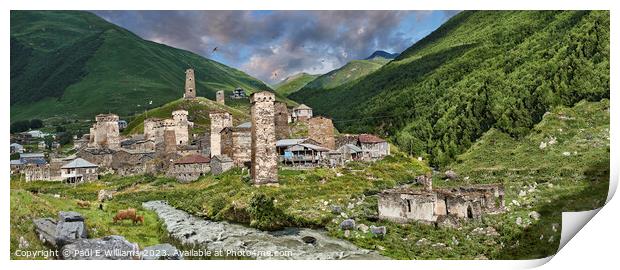 The Enigmatic High Caucasus Svan Tower Houses of Svaneti Print by Paul E Williams