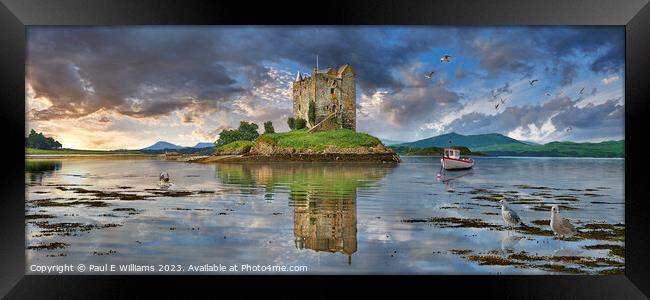 The Picturesque Scottish Stalker Castle on it Loch Island Framed Print by Paul E Williams